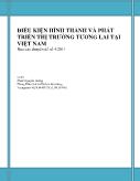 Báo cáo Điều kiện hình thành và phát triển thị trƣờng tương lai tại Việt Nam