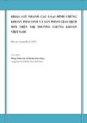 Báo cáo Khảo sát nhanh các loại hình chứng khoán phái sinh và sản phẩm giao dịch mới trên thị trường chứng khoán Việt Nam