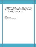 Chuyên đề Ảnh hưởng của lạm phát đến thị trường chứng khoán Việt Nam – lý thuyết và thực tiễn