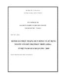 Công trình Đánh giá thực trạng huy động và sử dụng nguồn vốn hỗ trợ phát triển (ODA) ở Việt Nam giai đoạn 1993 - 2009