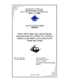 Luận văn Phân tích hoạt động kinh doanhcủa Công tyCổ phần Đônglạnh ThủySản Long Toàn