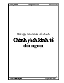 Bài tập lớn kinh tế vĩ mô Chính sách kinh tế đối ngoại