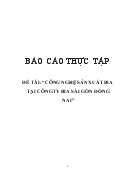 Báo cáo Công nghệ sản xuất bia tại công ty bia sài gòn Đồng Nai