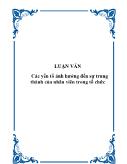 Luận văn Các yếu tố ảnh hưởng đến sự trung thành của nhân viên trong tổ chức