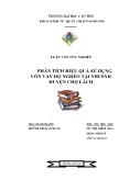 Luận văn Phân tích hiệu quả sử dụng vốn vay hộ nghèo tại ngân hàng chính sách xã hội huyện Chợ Lách