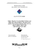 Luận văn Thực trạng và giải pháp nâng cao hiệu quả hoạt động thanh toán quốc tế tại ngân hàng đầu tư và phát triển Việt Nam chi nhánh Cần Thơ