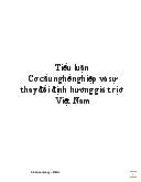 Tiểu luận Cơ cấu nghề nghiệp và sự thay đổi định hướng giá trị ở Việt Nam