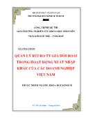 Công trình Quản lý rủi ro tỷ giá hối đoái trong hoạt động xuất nhập khẩu của các doanh nghiệp Việt Nam