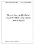 Báo cáo Thực tập kế toán tại công ty cồ phần công nghiệp lạnh Hưng Trí