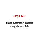 Luận văn Nguyên lý và thiết bị trong nhà máy điện