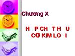 Hóa học - Chương X: Hợp chất hữu cơ kim loại