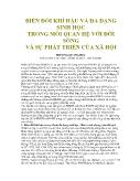 Biến đổi khí hậu và đa dạng sinh học trong mối quan hệ với đời sống và sự phát triển của xã hội