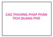 Các phương pháp phân tích quang phổ