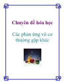 Chuyên đề Hóa học Các phản ứng vô cơ thường gặp khác