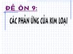 Đề ôn 9: Các phản ứng của kim loại