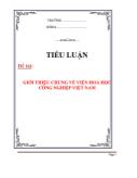 Đề tài Giới thiệu chung về viện hóa học công nghiệp Việt Nam