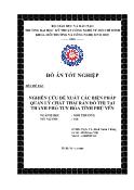 Đề tài Nghiên cứu đề xuất các biện pháp quản lý chất thải rắn đô thị tại thành phố Tuy Hòa tỉnh Phú Yên