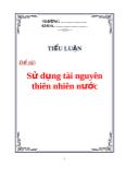 Đề tài Sử dụng tài nguyên thiên nhiên nước