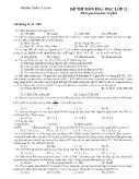 Đề thi môn Hoá học lớp 12 thời gian làm bài: 90 phút