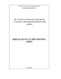 Dự án nâng cao năng lực cạnh trạnh và na toàn thực phẩm ngành chăn nuôi - Khung quản lý môi trường