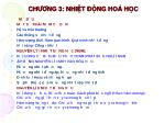 Hóa học - Chương 3:  Nhiệt động hoá học