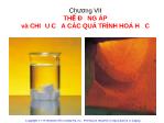 Hóa học - Chương VII: Thế đẳng áp vf chiều của các quá trình hóa học
