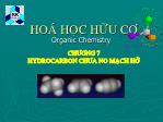 Hoá học hữu cơ - Chương 7: Hydrocarbon chưa no mạch hơ