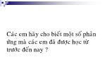 Phản ứng trao đổi trong dung dịch các chất điện li