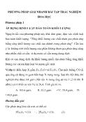 Phương pháp giải nhanh bài tập trắc nghiệm hóa học