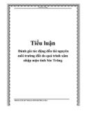Tiểu luận Đánh giá tác động đến tài nguyên môi trường đất do quá trình xâm nhập mặn tỉnh Sóc Trăng