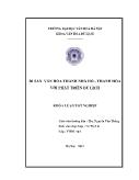 Tóm tắt khóa luận Di sản văn hóa Thành phố Nhà Hồ - Thanh Hóa với phát triển du lịch