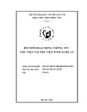 Tóm tắt khóa luận Đổi mới hoạt động thông tin thư viện tại thư viện tỉnh Nghệ An
