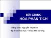 Bài giảng Hóa phân tích - Chương III: Phân tích thể tích