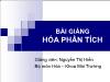 Bài giảng Hóa phân tích - Chương V: Sai số trong hóa phân tích