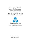 Bài giảng môn học Giải tích 1