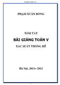 Bài giảng Toán V Xác suất thống kê