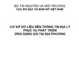 Cơ sở dữ liệu nền thông tin địa lý phục vụ phát triển ứng dụng gis tại địa phương