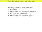 Cơ sở khoa học môi trường – Môi trường nước: Quá trình tự làm sạch nước