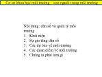 Cơ sở khoa học môi trường – Tuần hoàn môi trường: Dân số và quản lý môi trường