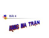 Đại số tuyến tính - Bài 4: Hạng ma trận