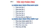 Hóa học - Bài 2: Tốc độ phản ứng