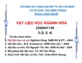 Hóa học - Vật liệu học ngành hóa