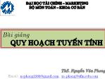 Quy hoạch tuyến tính - Ôn tập cuối kỳ