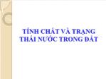 Tính chất và trạng thái nước trong đất