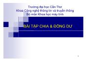 Toán học - Bài tập chia và đồng dư