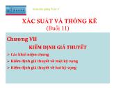 Xác suất và thống kê - Chương VII: kiểm định giả thuyết (buổi 11)