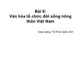 Lịch sử - Bài 6: Văn hóa tổ chức đời sống nông thôn Việt Nam