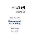 ACCA Paper F2 Management Accounting