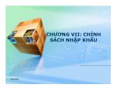 Bài giảng Chính sách thương mại quốc tế - Chương VII: Chính sách nhập khẩu