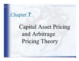 Bài giảng Essentials of Investments - Chapter 7 Capital Asset Pricing and Arbitrage Pricing Theory